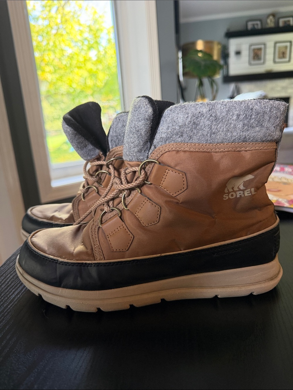 Sorel Brown, Black and Gray Women's Winter Lace-Up Boots